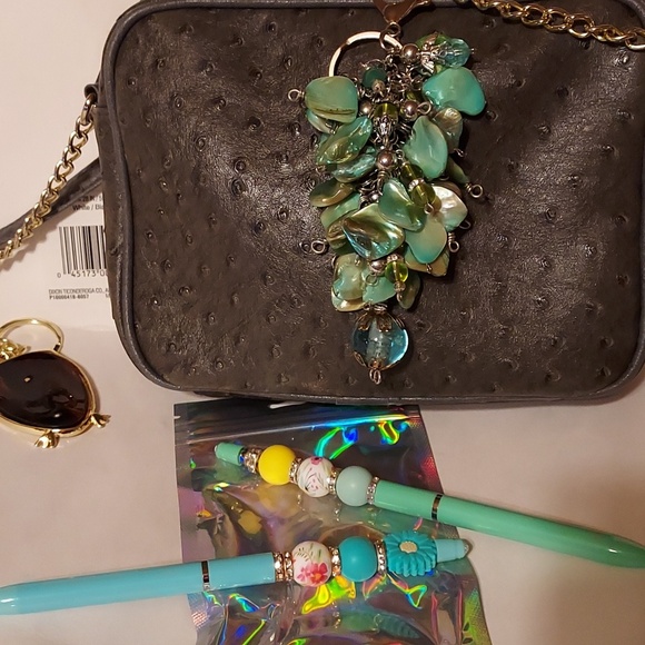 #L❤️VE HANDMADE. Purse Charm. 👜BLUEGREEN SHELL - Picture 11 of 11